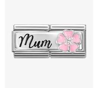 Nomination Double Mum Flower Charm - Stainless Steel