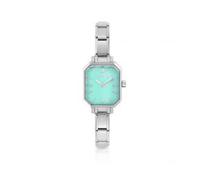 Nomination Classic Paris Rectangular Green Water Dial Stainless Steel Watch