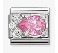 Nomination Silver Pink CZ Drop Charm