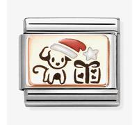 Nomination Rose Gold Christmas Dog Charm