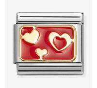 Nomination Classic Plates Red Enamel Hearts Charm 030284/74
