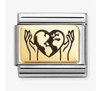 Nomination Gold Hands With Heat Globe Charm