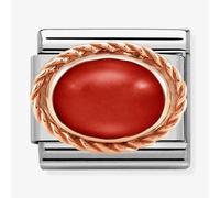 Nomination Rose Gold Red Coral Oval Charm