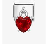 Nomination Nomiantion Red Heart CZ Hanging Silver Shine Charm