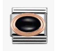 Nominations Nomination Composable Classic Oval Rose Gold Black Agate Link