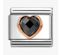 Nomination CLASSIC Rose Gold Cubic Zirconia Black Heart Charm 430607/011