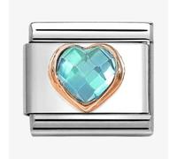 Nomination CLASSIC Rose Gold Cubic Zirconia Light Blue Heart Charm 430607/006