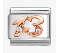 Nomination CLASSIC Rose Gold Cubic Zirconia Number 13 Charm 430315/13