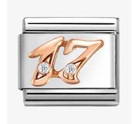 Nomination CLASSIC Rose Gold Cubic Zirconia Number 17 Charm 430315/17