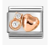 Nomination Rose Gold White Rounded Heart Charm