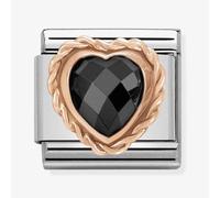 Nomination CLASSIC Rose Gold Faceted Heart Black Charm 430602/011