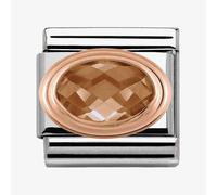 Nomination CLASSIC Rose Gold Framed Faceted Champagne Cubic Zirconia Charm 430601/024