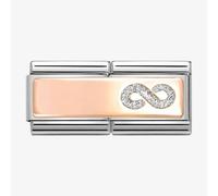 Nomination CLASSIC Rose Gold Glitter Infinity Engravable Double Link Charm 430721/01