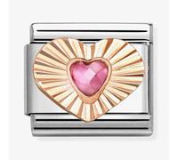 Nomination Classic Rose Gold Heart Pink Cubic Zirconia Charm 430610/003