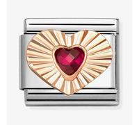 Nomination Classic Rose Gold Heart Red Cubic Zirconia Charm 430610/005