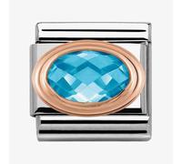 Nomination CLASSIC Rose Gold Light Blue Faceted Cubic Zirconia Charm 430601/006