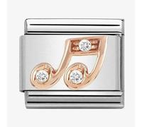 Nomination Music Note with White CZ Rose Gold