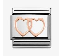 Nomination CLASSIC Rose Gold Plates Double Hearts Charm 430104/08