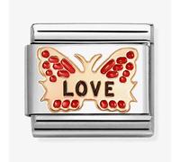 Nomination Classic Rose Gold Red Love Butterfly Charm 430202/47