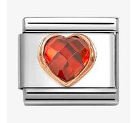 Nomination CLASSIC Rose Gold Red Stone Heart Charm 430607/005