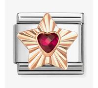 Nomination Rose Gold Star Red Heart Charm