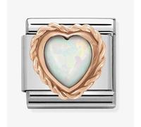 Nomination CLASSIC Rose Gold Stones Heart White Opal Charm 430509/22