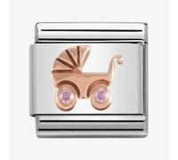 Nomination Rose Gold Pink Baby Pram Charm