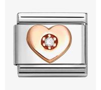 Nomination Rose Gold White Heart Charm