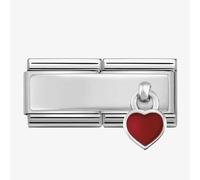 Nomination CLASSIC Silvershine Double Red Heart Charm 330780/03