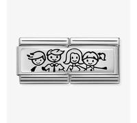 Nomination Family with Boy & Girl Double Link Silvershine