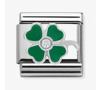 Nomination CLASSIC Silvershine Green Four Leaf Clover Charm 330305/13