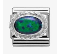 Nomination CLASSIC Silvershine Ornate Settings Green Opal Charm 330503/26