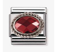 Nomination CLASSIC Silvershine Ornate Settings Oval Red Charm 330604/005