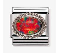 Nomination CLASSIC Silvershine Ornate Settings Red Opal Charm 330503/08