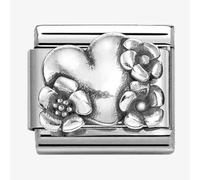 Nomination CLASSIC Silvershine Oxidised Heart And Flowers Charm 330101/74