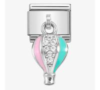 Nomination CLASSIC Silvershine Pink & Blue Hot Air Balloon Dropper Charm 331815/13
