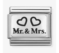 Nomination CLASSIC Silvershine Plates Mr and Mrs Charm 330109/01