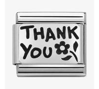 Nomination CLASSIC Silvershine Plates Oxidised Thank You Charm 330102/42