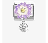 Nomination CLASSIC Silvershine Purple Flower Round Cubic Zirconia Dropper Charm 331814/12