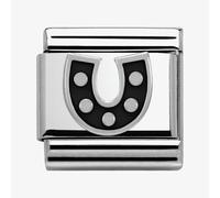 Nomination CLASSIC Silvershine Symbols Black Horseshoe Charm 330202/08