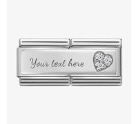 Nomination CLASSIC Silvershine Symbols Stainless Steel Cubic Zirconia Heart Double Charm 330731/09