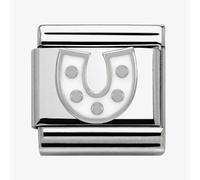 Nomination CLASSIC Silvershine Symbols White Horseshoe Charm 330202/07