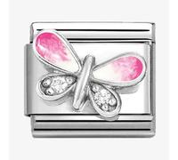 Nomination CLASSIC Silvershine White Cubic Zirconia Pink Butterfly Charm 330321/09