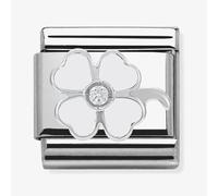 Nomination CLASSIC Silvershine White Four Leaf Clover Charm 330305/14