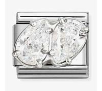 Nomination Silver White CZ Double Drop Charm