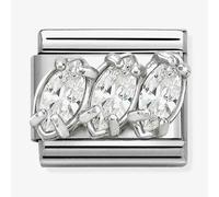 Nomination Silver White CZ Trilogy Charm