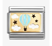 Nomination CLASSIC Stainless Steel 18ct Yellow Gold Blue Hot Hair Balloon Charm 030289/17
