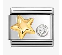 Nomination CLASSIC Stainless Steel & 18ct Yellow Gold Cubic Zirconia Star Charm 630301/01