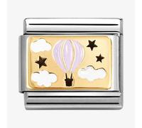 Nomination CLASSIC Stainless Steel 18ct Yellow Gold Pink Hot Hair Balloon Charm 030289/16