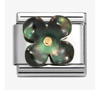 Nomination CLASSIC Sterling Silver Mother Of Pearl Black Flower Charm 030521/22